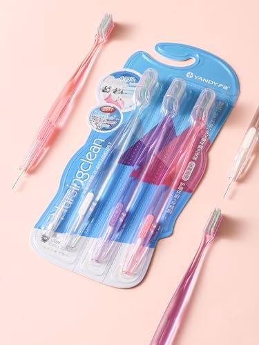 Cepillo de Dientes Ortodóntico Cóncavo YANDY para Brackets, Paquete de 3, Cepillo Interdental Autocontenido, Cerdas Suaves - imagen 5