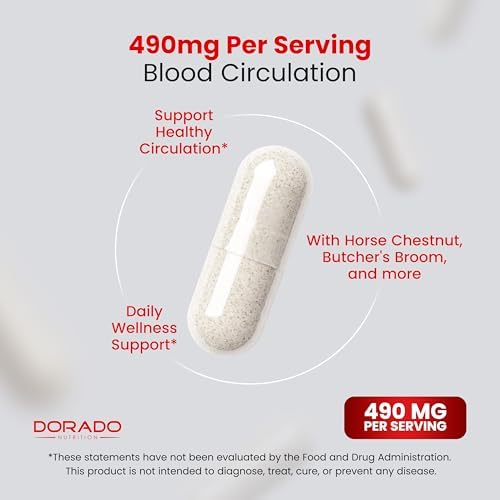 Suplementos para la Circulación Sanguínea con Diosmina y Más (150 Cápsulas) - Apoyo para Venas Varicosas y Arañitas - Vegano y Sin OGM - Fabricado en - imagen 4