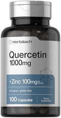 Horbäach Quercetina 1000mg | 100 Cápsulas | Con 100mg de Zinc | Suplemento No Transgénico y Libre de Gluten | Fórmula de Alta Potencia - imagen 1