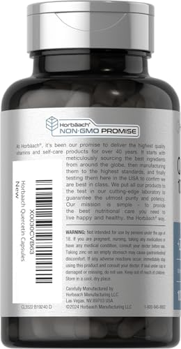 Horbäach Quercetina 1000mg | 100 Cápsulas | Con 100mg de Zinc | Suplemento No Transgénico y Libre de Gluten | Fórmula de Alta Potencia - imagen 3