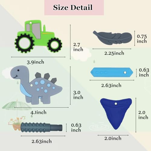 Collares Masticables para Niños Sensibles, 6 Pzs de Collares de Silicona para Morder y Dentición, Juguetes Fidget para Niños Autistas y Adultos - imagen 6