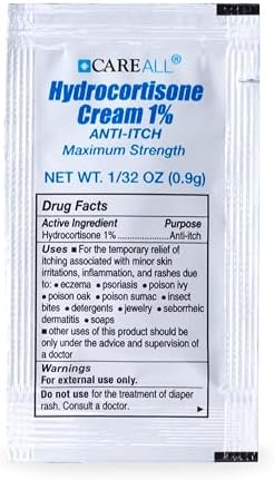 Crema Hidrocortisona CareAll 1% (Paquete de 144), 0.9gr en Sobre. Fórmula de Máxima Potencia, Alivio para Picazón, Eczema, Picaduras, Hiedra Venenosa - imagen 5
