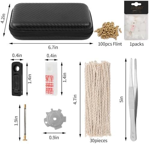 Kit de Reparación para Encendedores, con Mechas, Algodón, Tornillos y Almohadillas de Fieltro - Set Completo de Mantenimiento para Encendedores de - imagen 2