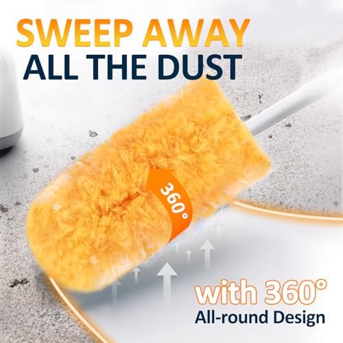 Recargas de Plumero Desechables 12 Piezas y 1 Mango 360° para Superficies Múltiples, Compatible con Swiffer Dusters, Ideal para Limpieza - imagen 4