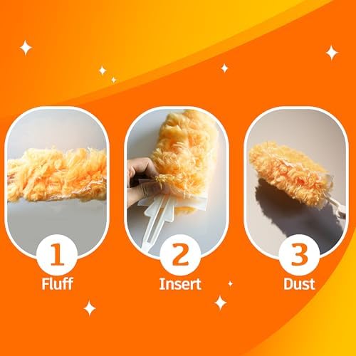Recargas de Plumero Desechables 12 Piezas y 1 Mango 360° para Superficies Múltiples, Compatible con Swiffer Dusters, Ideal para Limpieza - imagen 6