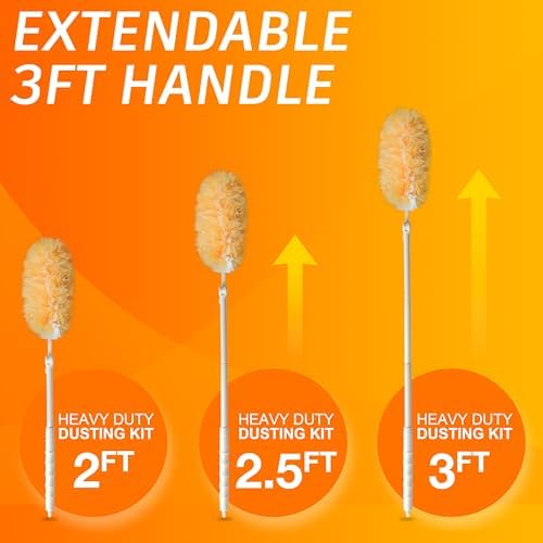 Recargas de Plumero Desechables 12 Piezas y 1 Mango 360° para Superficies Múltiples, Compatible con Swiffer Dusters, Ideal para Limpieza - imagen 8