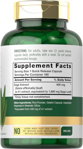 Suplemento Carlyle Sage | 180 Cápsulas | Alta Potencia | Sin OGM, Sin Gluten - imagen 2