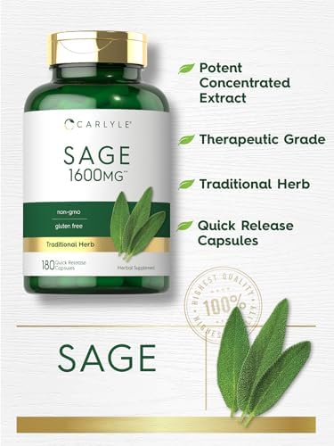 Suplemento Carlyle Sage | 180 Cápsulas | Alta Potencia | Sin OGM, Sin Gluten - imagen 3
