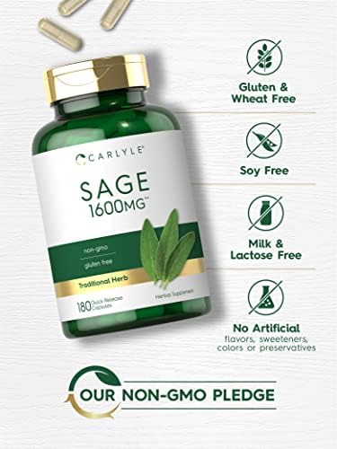 Suplemento Carlyle Sage | 180 Cápsulas | Alta Potencia | Sin OGM, Sin Gluten - imagen 4