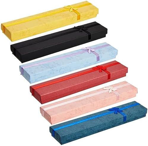 Cajas para Collar Juvale - Paquete de 24, 6 Colores, 7.9 x 1.6 Pulgadas - Cajas de Regalo para Joyería con Inserciones de Espuma y Lazo - imagen 8