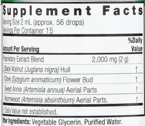 Extracto Líquido de Nogal Negro y Ajenjo Natures Answer 1 oz (30 mL) 200 mg, Promueve la Digestión, Glicerina Vegetal y Agua Purificada - imagen 3