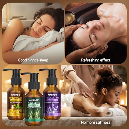 Aceite de Masaje para Terapia, Aceites para Músculos Adoloridos – 10.5oz, Aceite de Árnica, Eucalipto Anticelulitis, Aceites Esenciales de Lavanda, - imagen 7