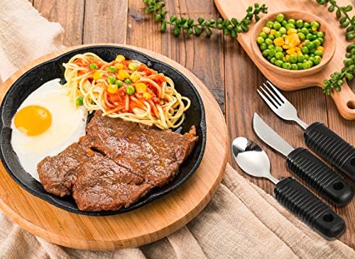 Utensilios Adaptativos YPC, Cubiertos de Fácil Agarre, Juego de 3 Piezas: Tenedor, Cuchara y Cuchillo para Adultos, Personas Mayores y con Temblor - imagen 7