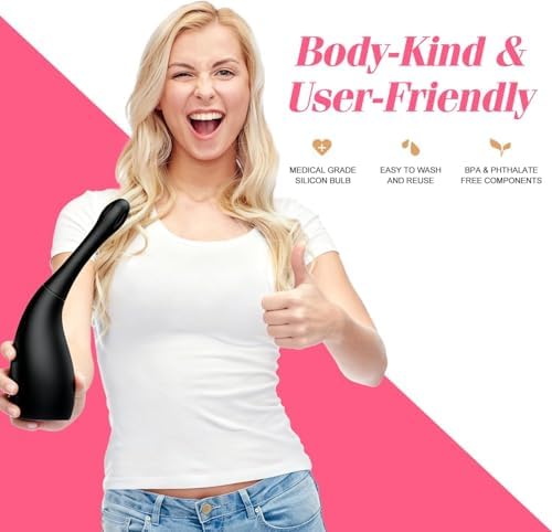 Bulbo Enema REPABLENT de Silicona para Hombres y Mujeres, Limpiador Anal Reutilizable con Boquilla Ergonómica para Cuidado Femenino y Limpieza del - imagen 7