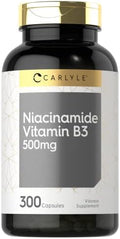 Cápsulas de Niacinamida Carlyle 500mg | 300 Contenido | Suplemento de Vitamina B3 | Libre de GMO y Gluten - imagen 1