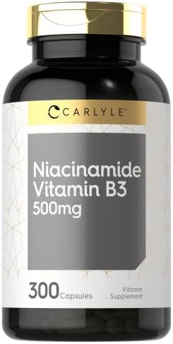 Cápsulas de Niacinamida Carlyle 500mg | 300 Contenido | Suplemento de Vitamina B3 | Libre de GMO y Gluten - imagen 1