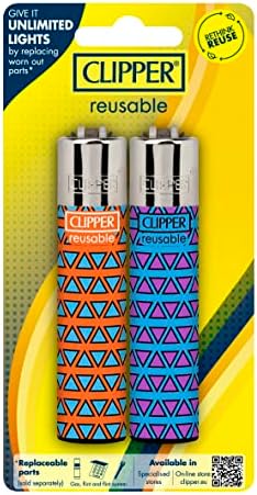 Clipper - Encendedores Reutilizables Clásicos Grandes - Paquete de 16 Encendedores Premium Recargables - Diseños Variados - Reemplaza Butano, Yesca y - imagen 6