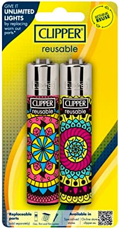 Clipper - Encendedores Reutilizables Clásicos Grandes - Paquete de 16 Encendedores Premium Recargables - Diseños Variados - Reemplaza Butano, Yesca y - imagen 8