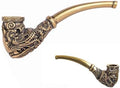 Pipa de Tabaco Mini Artesanal de Bronce Vintage MrPyer 4.3″ - Elegantes Grabados de Dragón y Fénix, 5 Pantallas, Estuche y Limpiador 3 en 1 - imagen 1