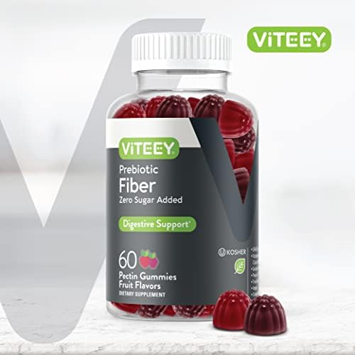 Gomitas de Fibra Prebiótica Viteey para Adultos, 4g - Suplemento Digestivo Vegano y Sin Gluten - 60 Piezas, Sin Azúcar Añadido - imagen 2