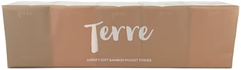 Pañuelos de Papel Terre de Bambú, 4 Capas, Sin Blanquear, Paquete de 10 (80 Pañuelos Totales), Ecológicos, Hipoalergénicos, Suaves y Resistentes - imagen 2