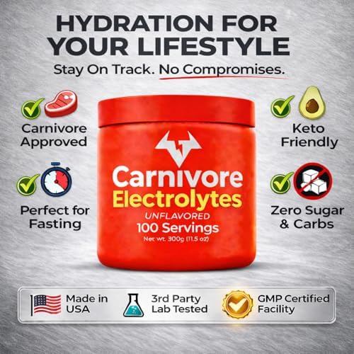 Polvo de Electrolitos Carnivore – 100 porciones, Hidratación Premium Sin Azúcar, Sin Carbohidratos, Calorías, Edulcorantes, Colorantes, Saborizantes - imagen 8