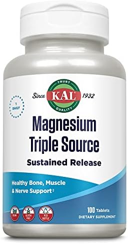 Suplemento KAL Complejo de Magnesio de Triple Fuente - Citrato, Malato y Óxido para Hombres y Mujeres, Liberación Prolongada para Corazón, Huesos, - imagen 1