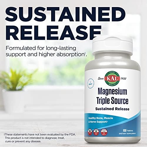 Suplemento KAL Complejo de Magnesio de Triple Fuente - Citrato, Malato y Óxido para Hombres y Mujeres, Liberación Prolongada para Corazón, Huesos, - imagen 5