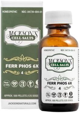 Sal de Celular #4 Ferr phos 6X de Jackson's (Botella de 500 Pellets) – Certificado Vegano, Libre de Lactosa, Sal de Schuessler Ferrum Phosphoricum 6X - imagen 5