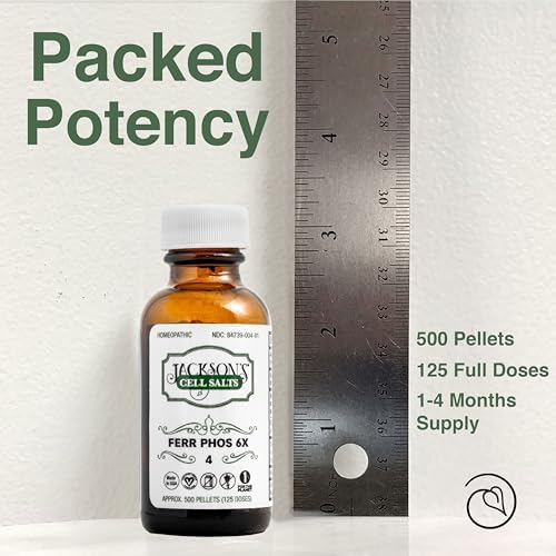 Sal de Celular #4 Ferr phos 6X de Jackson's (Botella de 500 Pellets) – Certificado Vegano, Libre de Lactosa, Sal de Schuessler Ferrum Phosphoricum 6X - imagen 6