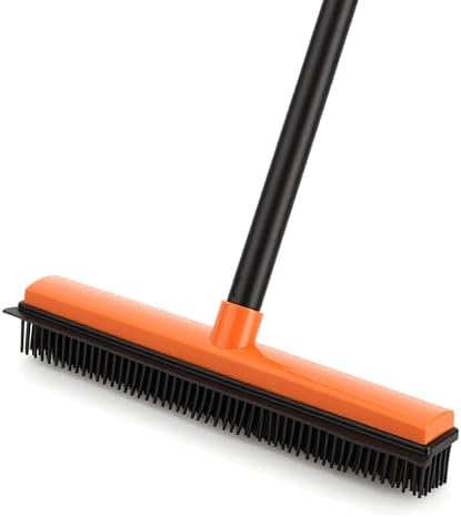 CLEANHOME Escoba de Goma para Pelo de Mascotas en Alfombra y Escaleras, Mango Ajustable, Herramienta para Remover Pelo de Perro y Gato en Pisos de - imagen 1
