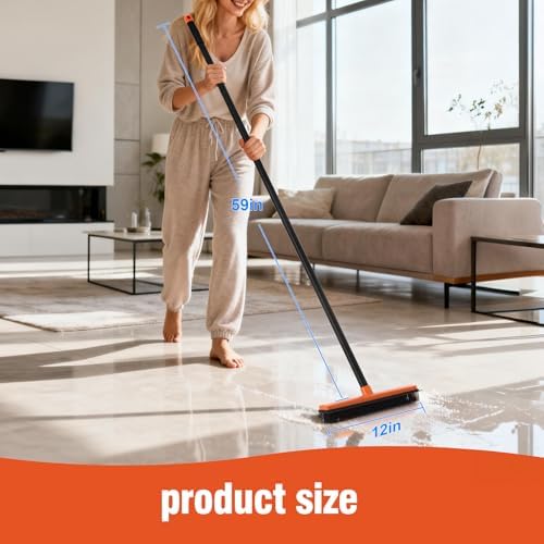 CLEANHOME Escoba de Goma para Pelo de Mascotas en Alfombra y Escaleras, Mango Ajustable, Herramienta para Remover Pelo de Perro y Gato en Pisos de - imagen 5