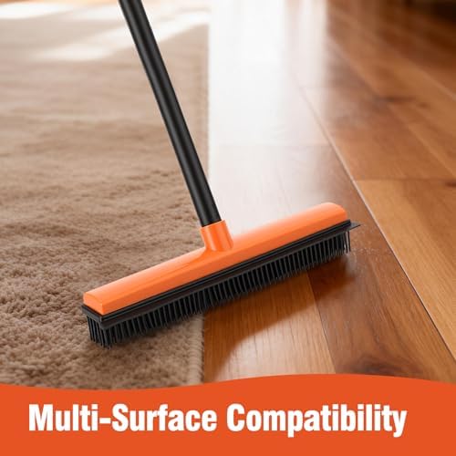 CLEANHOME Escoba de Goma para Pelo de Mascotas en Alfombra y Escaleras, Mango Ajustable, Herramienta para Remover Pelo de Perro y Gato en Pisos de - imagen 7