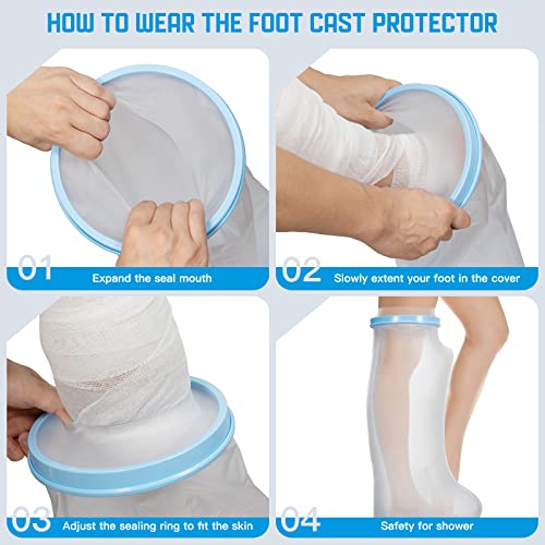 Cubierta Impermeable para Yeso de Pierna TANGKA para Ducha con Base Antideslizante Mejorada, Protector Sellado Reutilizable para Mantener Vendajes - imagen 5