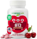 VitaWorks Vitamina B12 para Niños 1000 mcg Tabletas Masticables, Suplemento Vegano, Sabor Cereza, Sin OGM, Sin Gluten, 120 Masticables - imagen 1