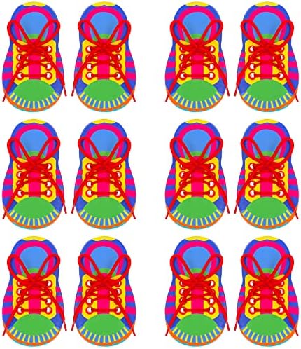 Set de 12 Tableros de Práctica para Enhebrar Cordones ZAKVOOR - Herramienta de Cartón Duro para Habilidades Motoras Finas y Coordinación Mano-Ojo - imagen 1