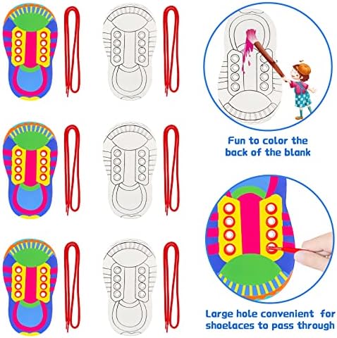 Set de 12 Tableros de Práctica para Enhebrar Cordones ZAKVOOR - Herramienta de Cartón Duro para Habilidades Motoras Finas y Coordinación Mano-Ojo - imagen 2