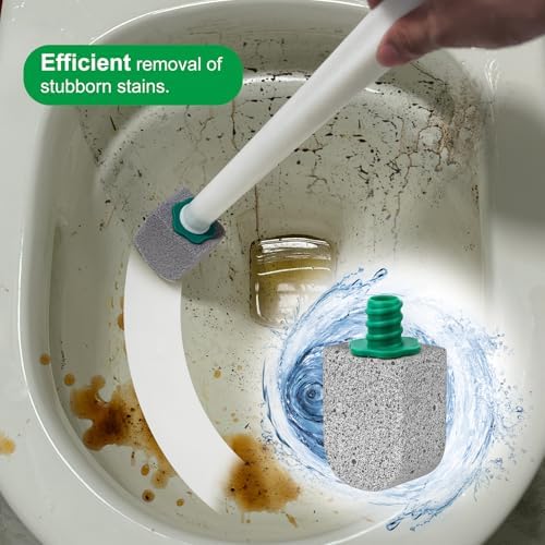Limpiador de Inodoro con Piedra Pómez, Cepillo para Baño con Mango de 30CM, Refacciones para Eliminar Manchas de Agua Dura, Incluye 1 Varita + 10 - imagen 4