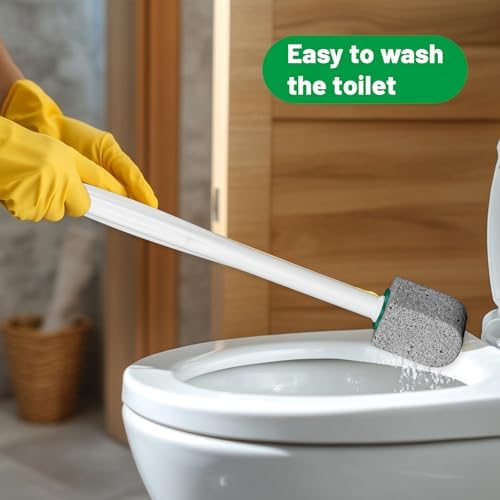 Limpiador de Inodoro con Piedra Pómez, Cepillo para Baño con Mango de 30CM, Refacciones para Eliminar Manchas de Agua Dura, Incluye 1 Varita + 10 - imagen 6
