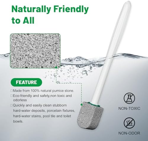Limpiador de Inodoro con Piedra Pómez, Cepillo para Baño con Mango de 30CM, Refacciones para Eliminar Manchas de Agua Dura, Incluye 1 Varita + 10 - imagen 7