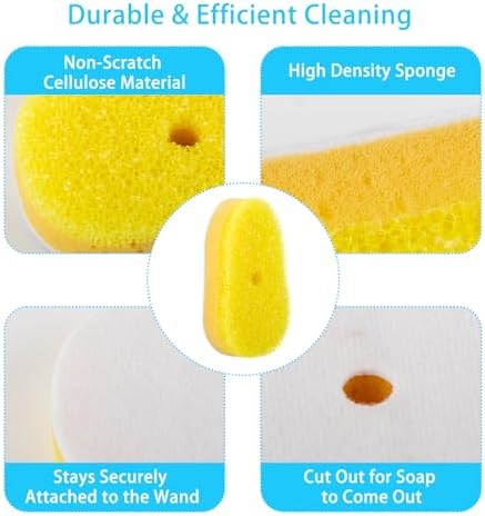12 Paquetes de Recargas de Esponja para Varita de Platos Compatible con Scrub Daddy - Cabezas de Repuesto para Cepillo de Limpieza de Comida Pegada, - imagen 3