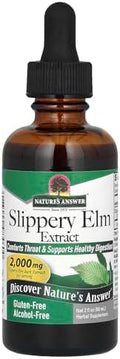 Extracto de Olmo Resbaladizo Sin Alcohol de Nature's Answer 2 Onzas | Alivia las Membranas Mucosas | Sin Gluten, Libre de Crueldad, Certificado - imagen 1
