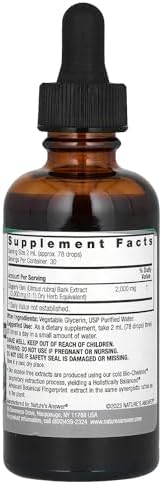 Extracto de Olmo Resbaladizo Sin Alcohol de Nature's Answer 2 Onzas | Alivia las Membranas Mucosas | Sin Gluten, Libre de Crueldad, Certificado - imagen 2
