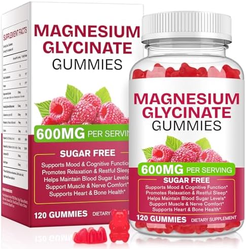 Gomitas de Magnesio Glicinato 120 piezas - Suplemento de Magnesio sin Azúcar - Apoya Sueño, Memoria, Ánimo, Relajación, Corazón y Huesos - imagen 1