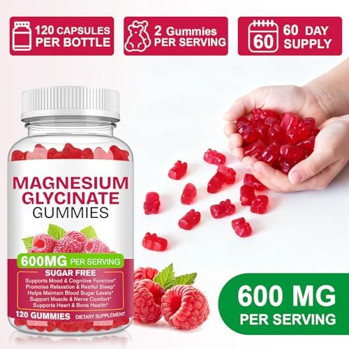 Gomitas de Magnesio Glicinato 120 piezas - Suplemento de Magnesio sin Azúcar - Apoya Sueño, Memoria, Ánimo, Relajación, Corazón y Huesos - imagen 6