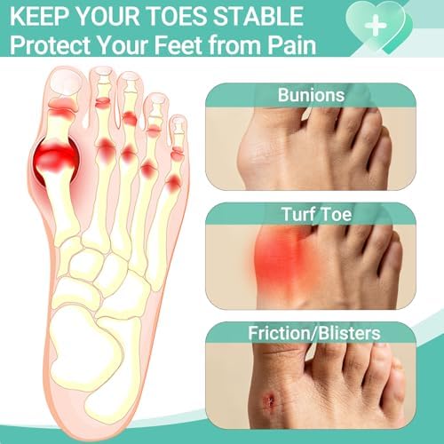 Faja para Dedo en Turf WESIYEE 12 Piezas, Corrector de Juanetes Impermeable para Mujeres, Soporte para Dedo Roto, Cinta Adhesiva Sin Látex para - imagen 5