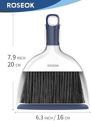 Set de Escoba y Recogedor Mini ROSEOK para Limpieza, Compacto para Escritorio, Cocina, Oficina y Auto, Azul Marino, 1 Paquete - imagen 2