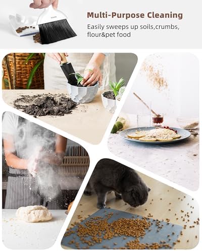 Set de Escoba y Recogedor Mini ROSEOK para Limpieza, Compacto para Escritorio, Cocina, Oficina y Auto, Azul Marino, 1 Paquete - imagen 8