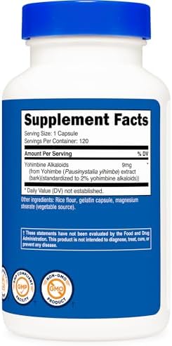 Nutricost Extracto de Corteza de Yohimbe 450mg (9mg de Alcaloides Yohimbina), 120 Cápsulas - Extra Fuerte, Libre de Gluten, No Transgénico - imagen 5