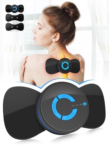 Pawfan Tens Negro con 2 Almohadillas, Mini Masajeador EMS de Microcorriente, Estimulador Muscular Multifuncional para Alivio del Dolor Corporal - imagen 1